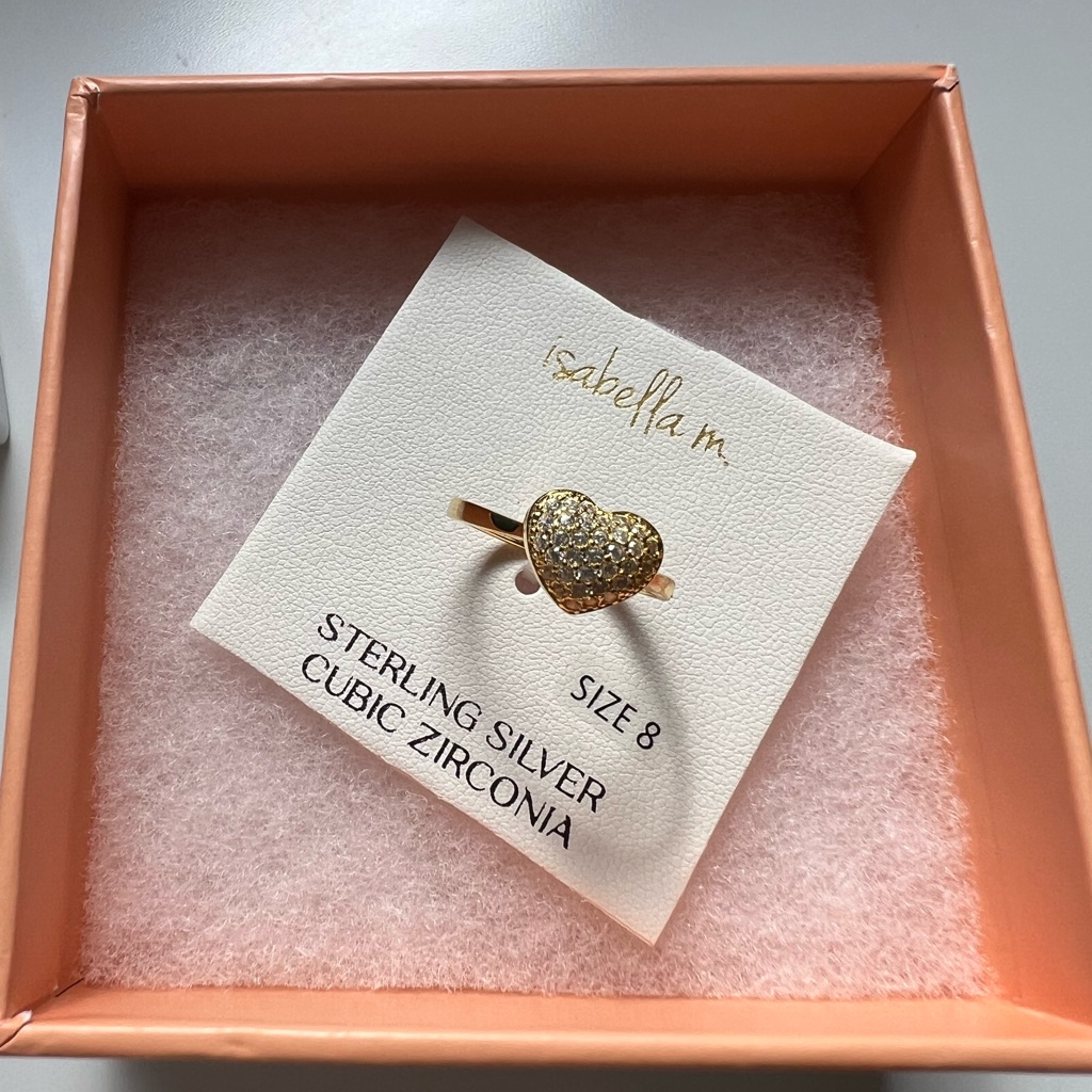Nwt Sterling Silver Heart Ring Size 8
